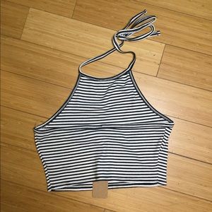 Full Tilt Striped Halter Crop Top